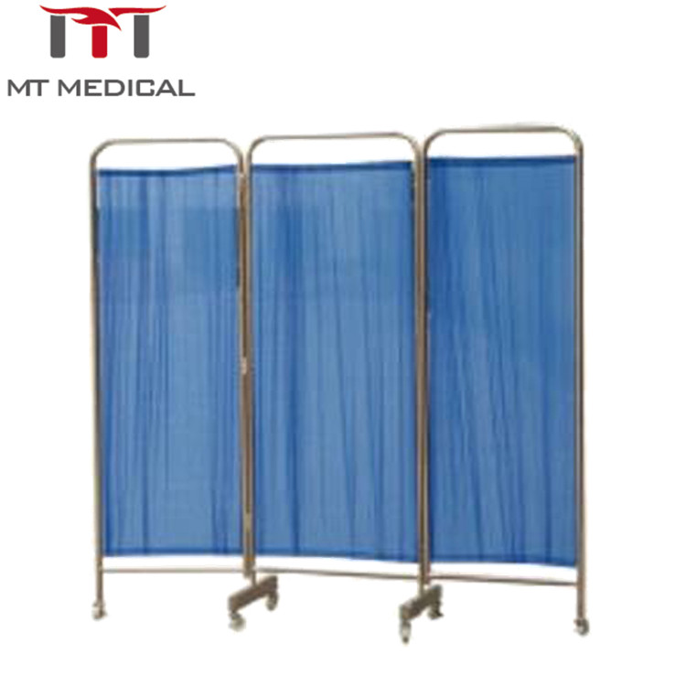 Hot sales stainless steel hospital furniture Folding medical bedside ward curtain screen