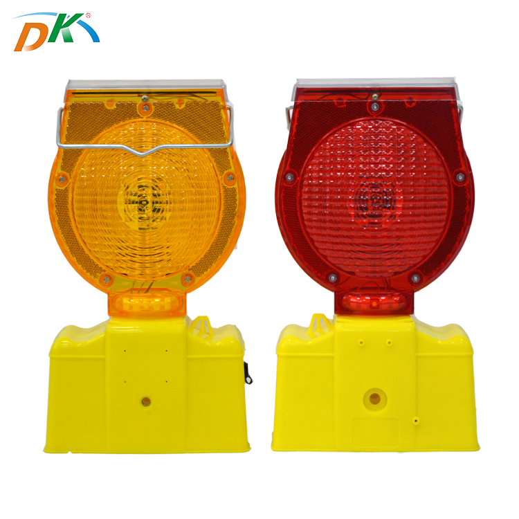 DK LED Traffic Road Safety Solar Powered LED Flashing Barricade Warning Light