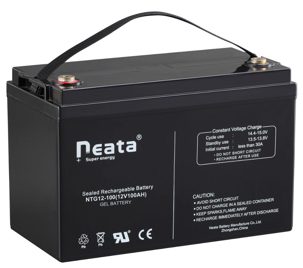 Solar battery 12V100Ah deep cycle for uninterruptible power supply (UPS).