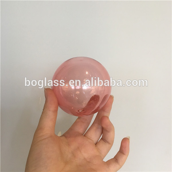 80mm pink color Christmas glass ball for Christmas tree decoration