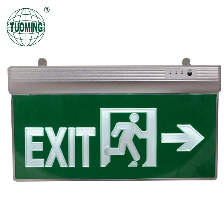 Running Man Left Arrow White Letters Green Board LED Lighting Exit Sign