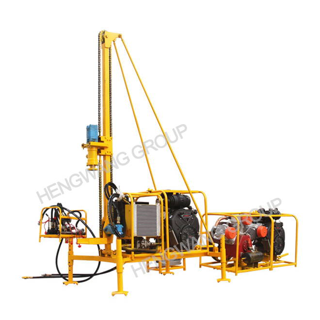 Small portable mountain rock drilling rig HW-30 model rock impact drilling rig