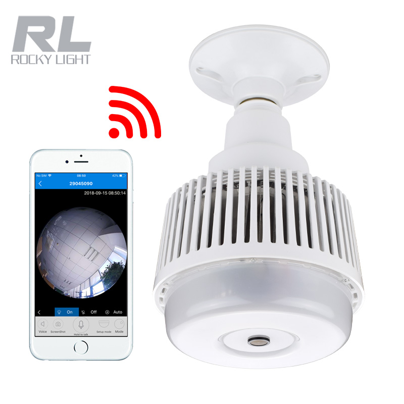 Patent 30W LED high power 5.0 Megapixel fisheye Camera Bulb with lampshade