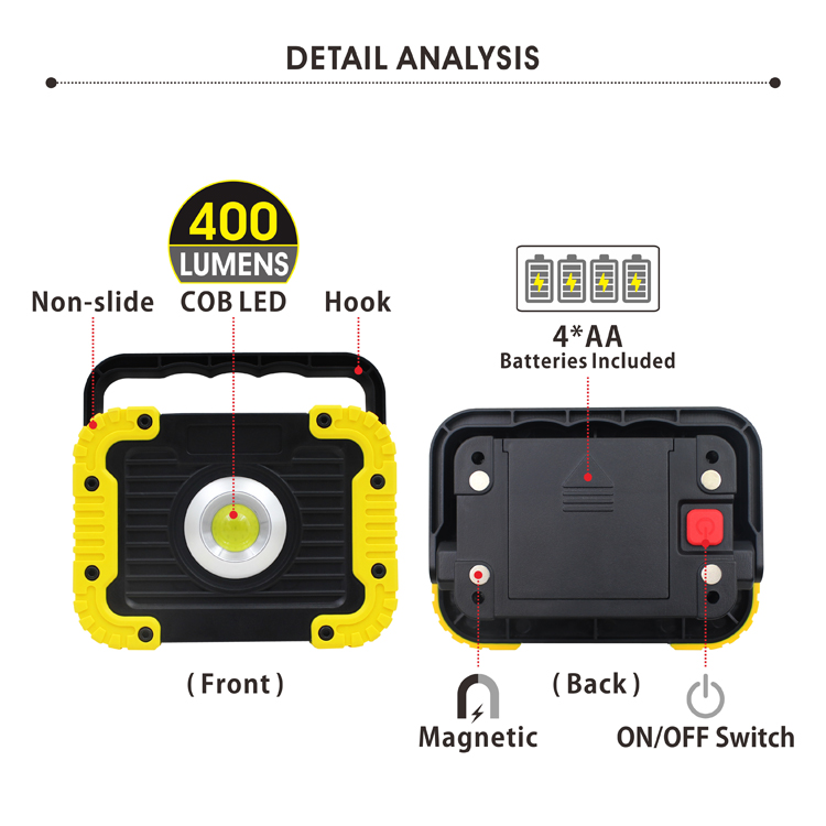 Best selling super bright hand held cob led camping work light