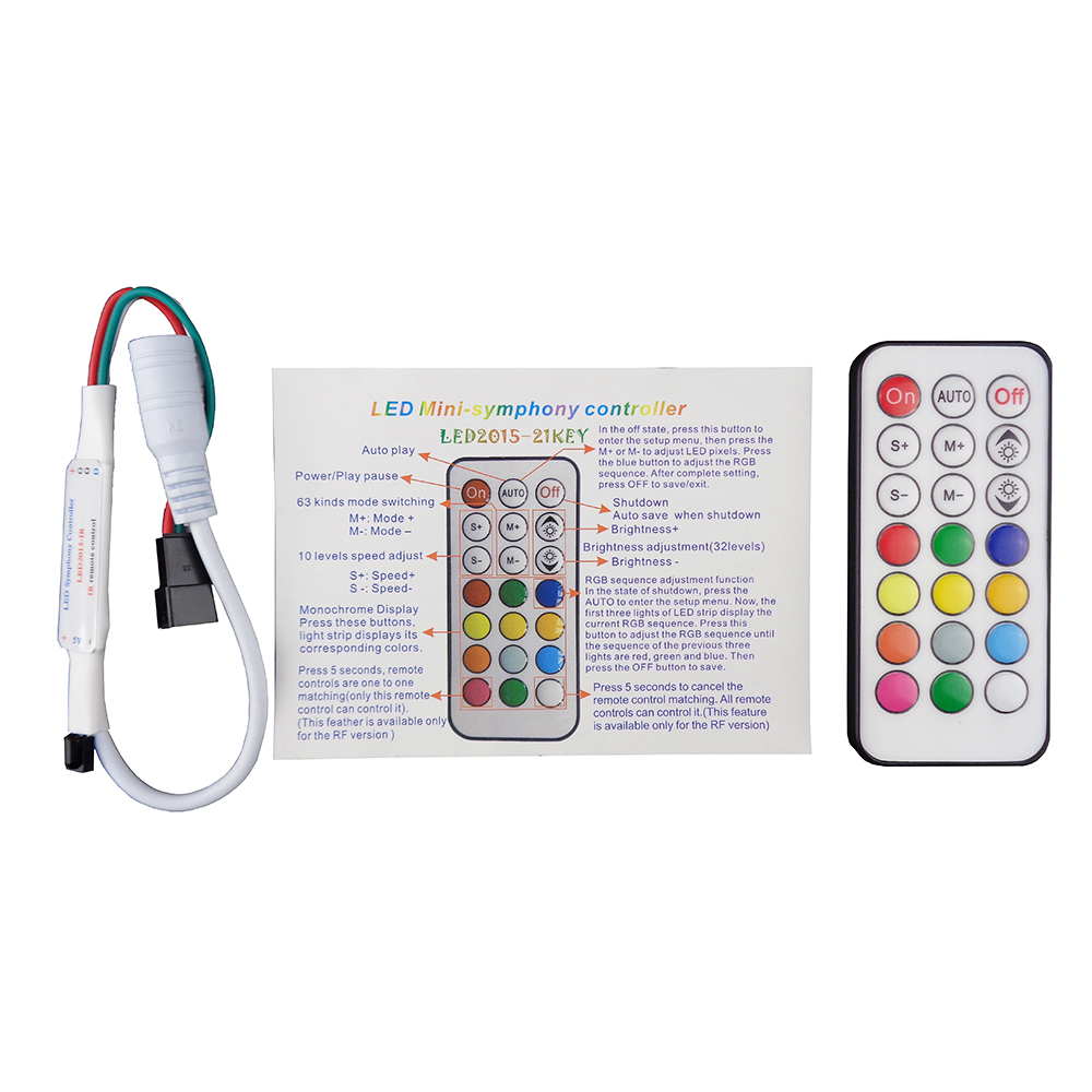 21Key DC5V WS2811 IR LED Controller led Pixel Controller