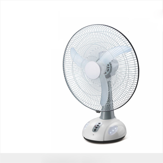 16'' rechargeable wall mounted fan with LED light and remote control