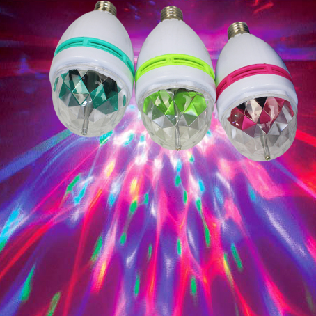 CE, ROHS E27 3w RGB Home Party Disco Lighting Led Ball Bulb Rotating Mini Disco Light