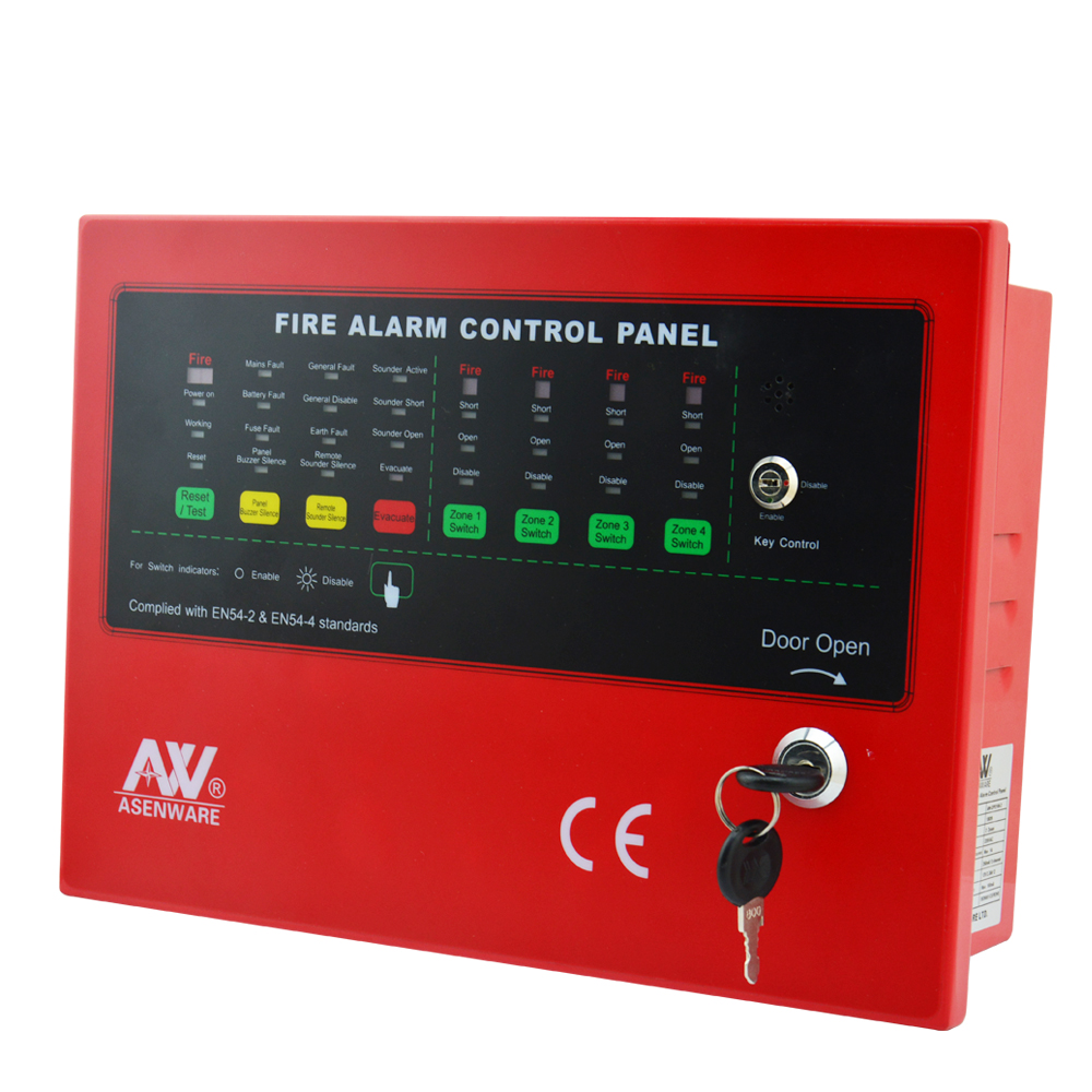 Asenware 4 Zone Conventional Fire Alarm Systems Control Panel / Fire Alarm System Supplier