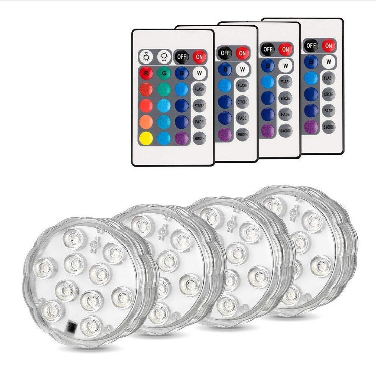 Hot sale Wedding Table decoration LED Battery light Waterproof light Submersible LED Light With Remote Control