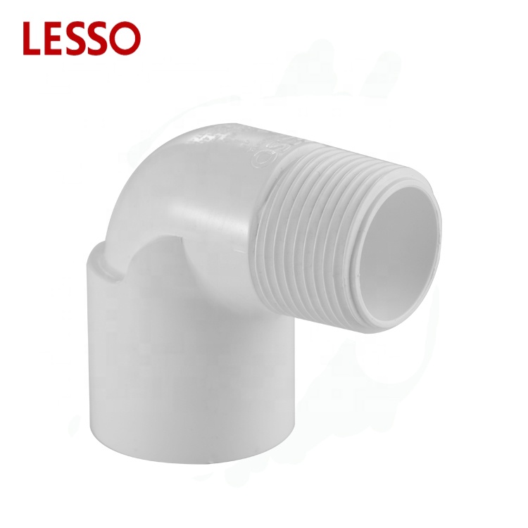 LESSO ASTM standard PVC SCH 40 Schedule 40 fittings 90 degree elbow with male thread