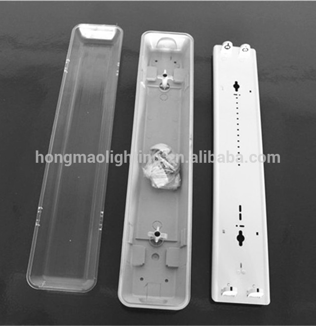 Ip65 Waterproof Led Lighting 2*9w tri proof led tube clear Housing