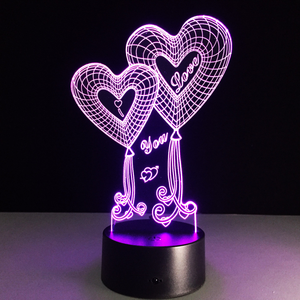 Decoration home LED lamp 3d acrylic  print led night light with remote control and battery