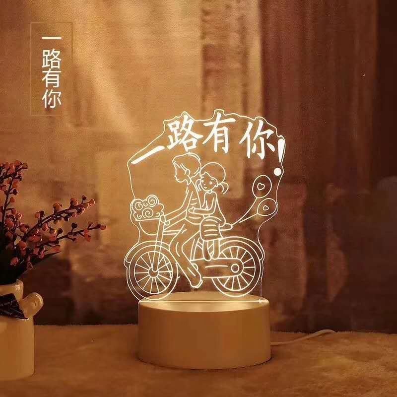 3D Creatives Acrylic Board Night Light Touchs Switch Table Lamp  Acrylic Board Color Change LED Lamp For Children