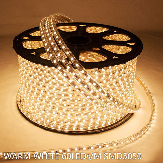 100m 110V/220V High voltage 5050 led flexible waterproof IP65 60leds/m LED Light Strip