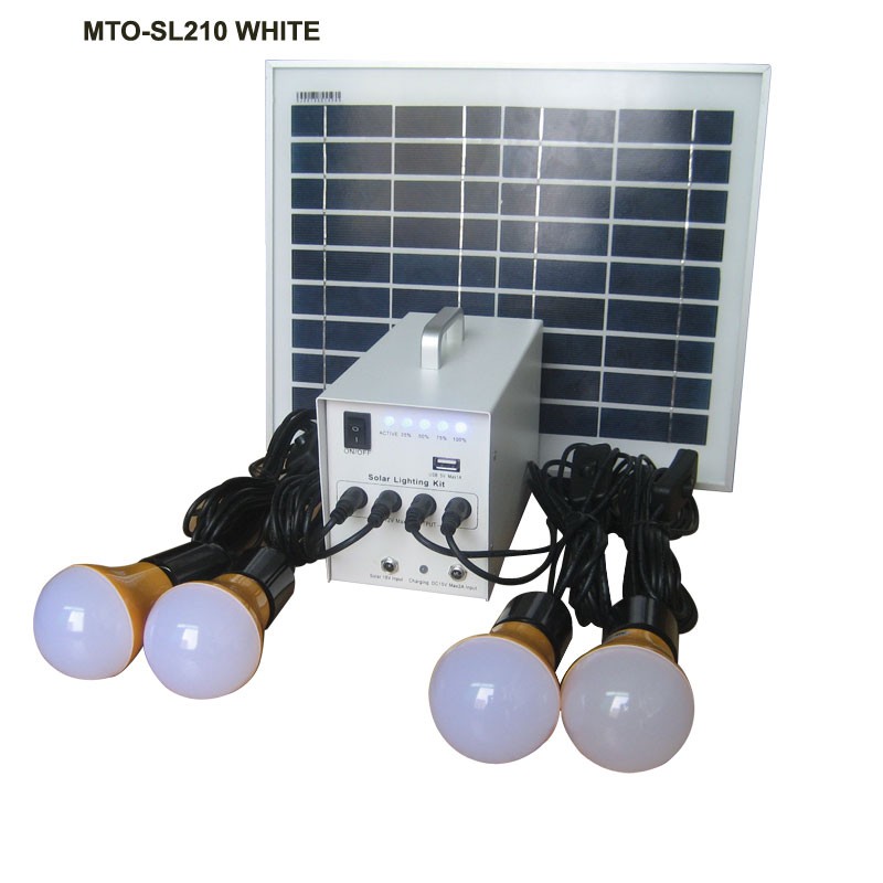 Off grid DC led light solar power kit for home use