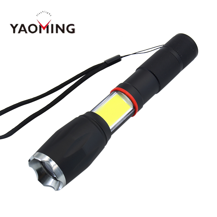 Extensible Rechargeable LED Tactical Strong Light COB Working LED Flashlight With COB Side Light