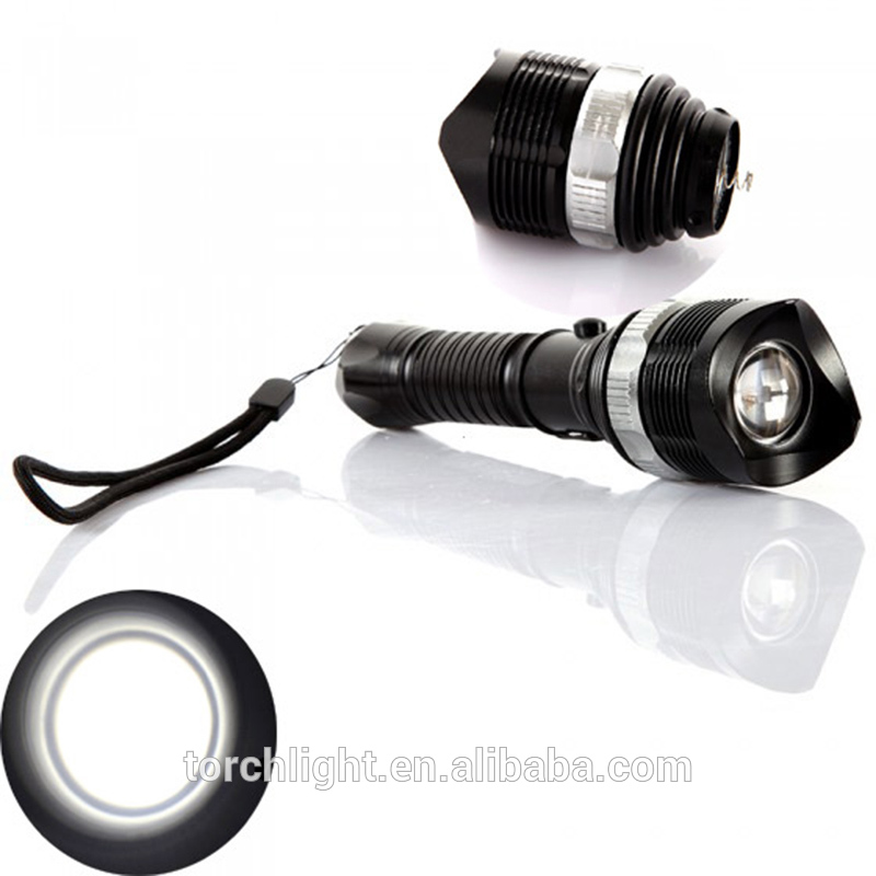 XPE LED Flashlight Convex Lens 500 Lumen 3 modes led flashlight 1 * 18650/3*AAA Battery Focus zoomable led lamp