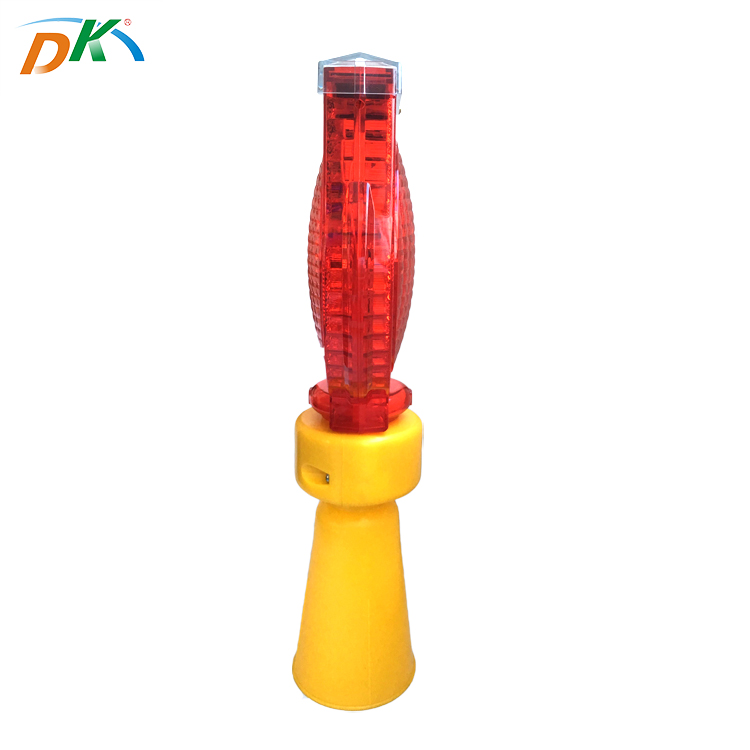 DK LED Solar Traffic Road Hazard Warning Flashing Cone light