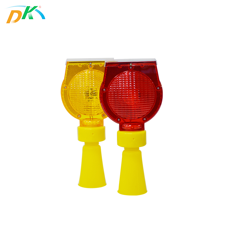 Solar led flashing traffic safety road barricade warning light