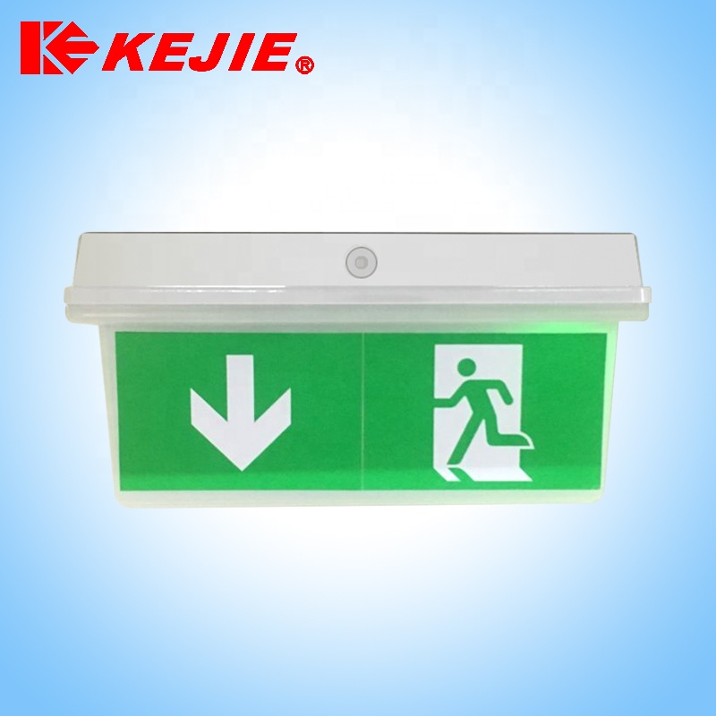 Kejie rechargeable 8W tube wall mounted emergency bulkhead exit sign