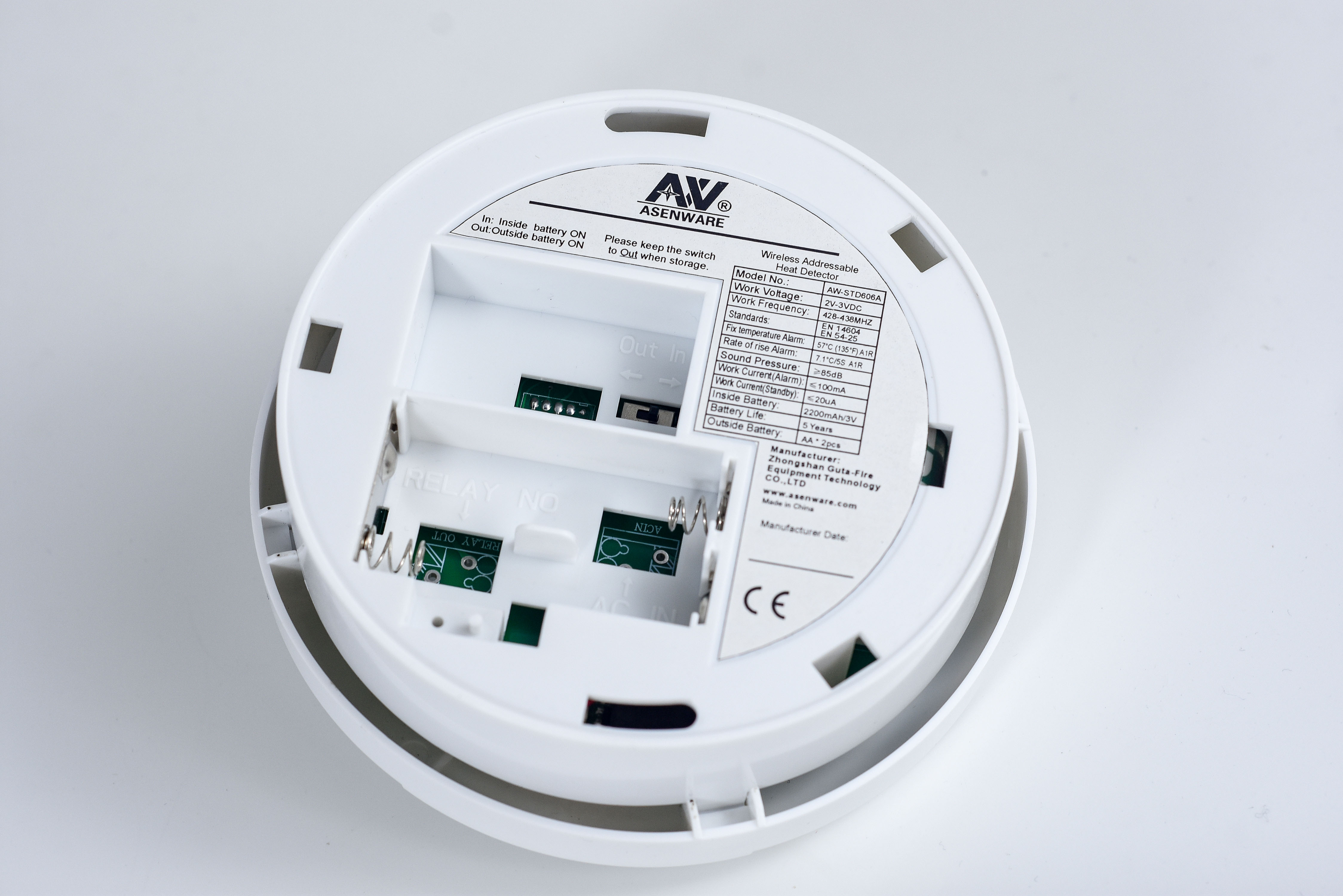 Smoke detector standalone white color