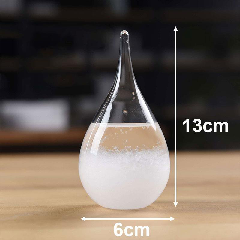 Multi function Weather Forecast Crystal Bottle Transparent Water Drop Storm Glass Liquid Wood Base Ornament Home Wedding