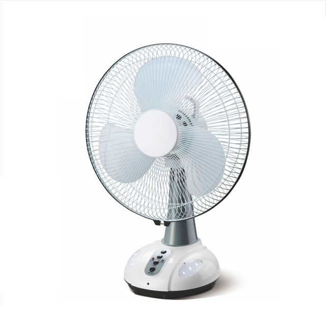 14inch  oscillation light table fan 3 speeds rechargeable fan with LED