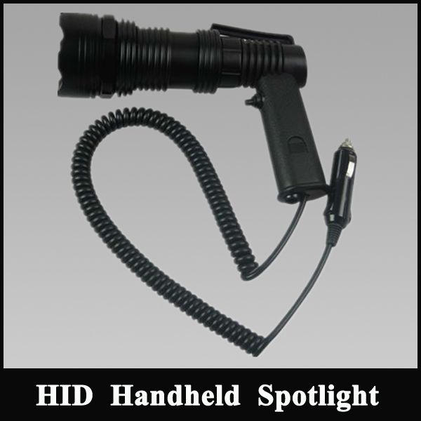 Pistol grip Flashlight torch 12v Lead acid battery 35W Xenon Portable Searchlight 135mm Lightweight