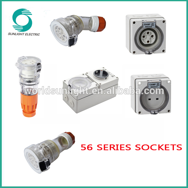 IP66 Australian popular waterproof outdoor round pin and flat pin multi pin socket