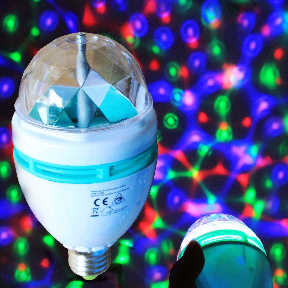 E27/B22 110-240V house decoration led bulb light with RGB colors rotating