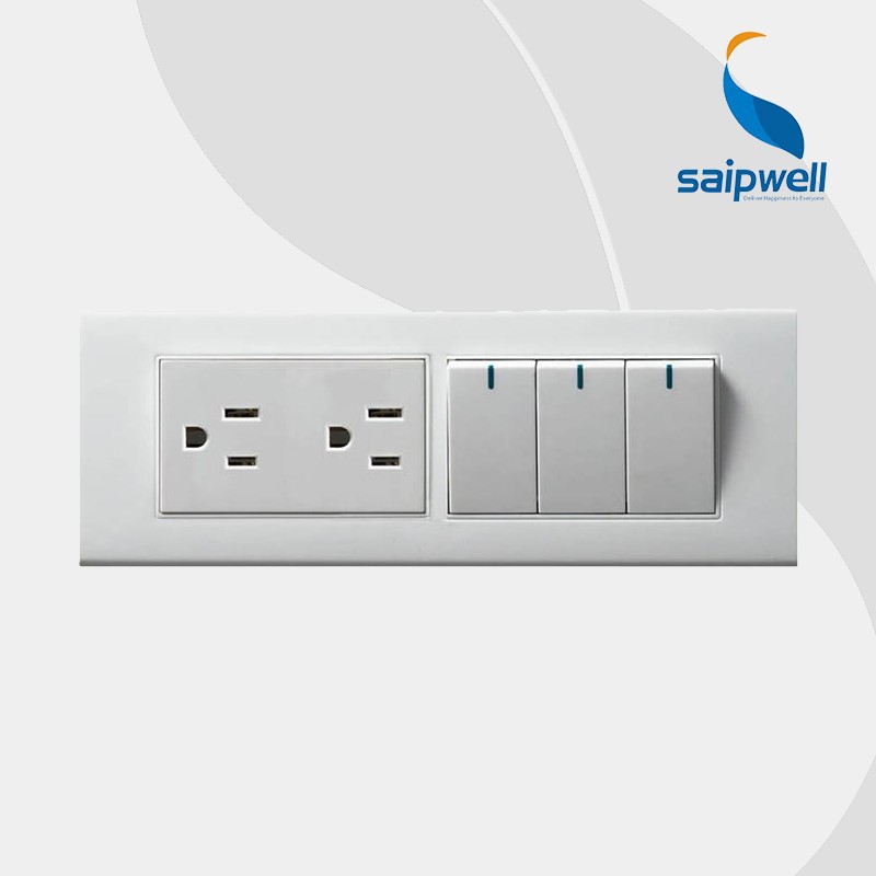SAIP/SAIPWELL Indoor ABS Material South American Standard 10A Multi illuminated push button switch
