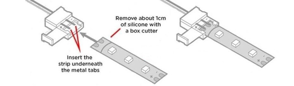 2 Pin 10mm Single Color solderless PCB to PCB Connector cable Adapter For 5630 5050 5730 LED Strip light 2 Pins