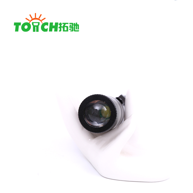 Mini Powerful Zoomable COB Led Flashlight Torch with Rechargeable Battery & Clip