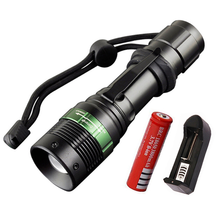 New Portable Rechargeable Police Torches Aluminum Alloy LED Tactical Flashlight with Traffic Baton