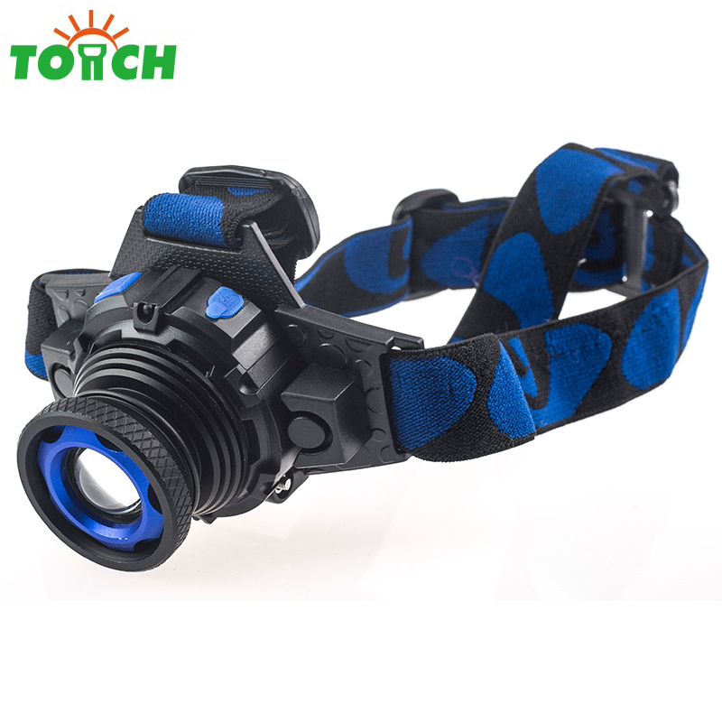 Aluminum built-in battery led headlamp rechargeable waterproof outdoor head lamp