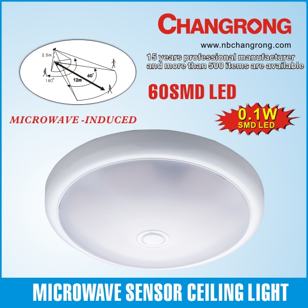 2015 rechargeable led ceiling lamp with pir sensor