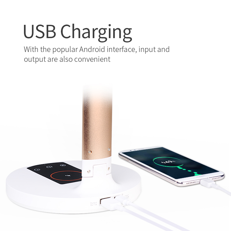 2019 New desk office wireless charger lampe usb 110v smart touch sensor led table lamp read