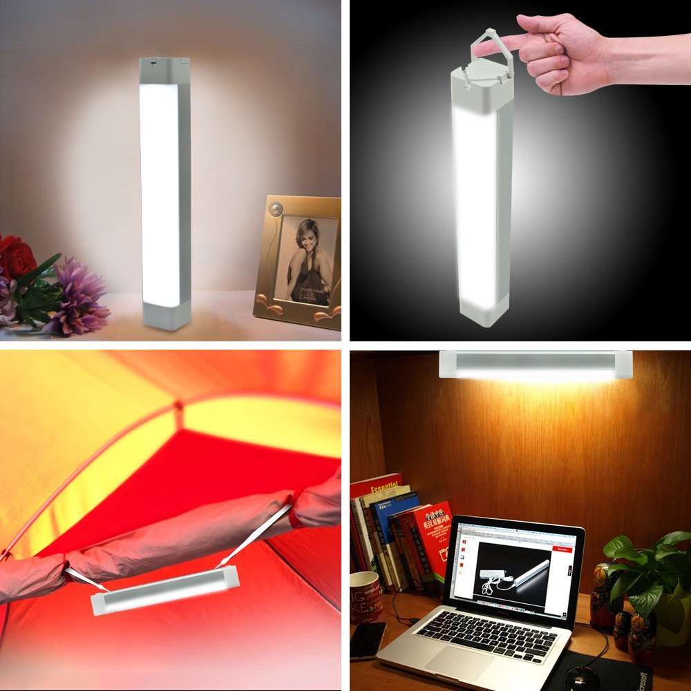 Portable Rechargeable Battery Powered Led Tube Magnetic Camping Light for Outdoor