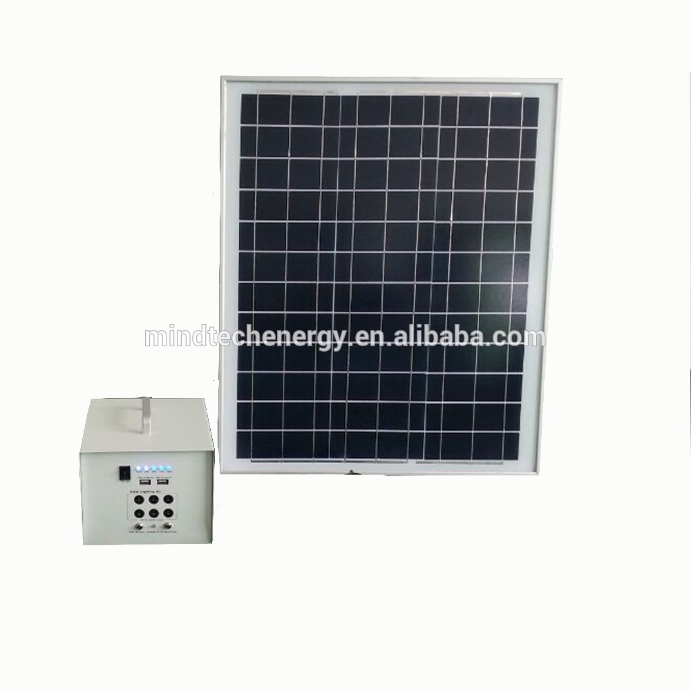 Indoor DC portable solar powered system for lighting