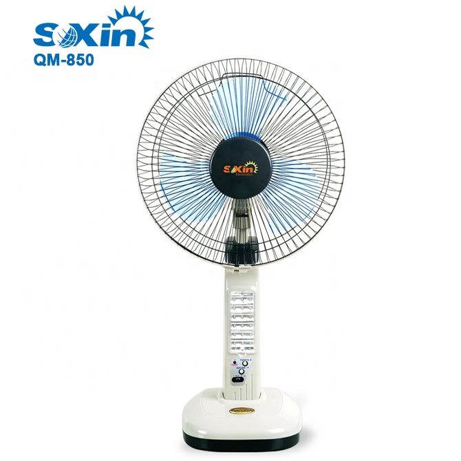 solar AC/DC rechargeable wall muont fan with light