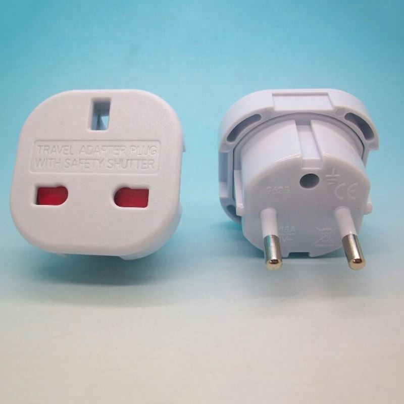 2 Pin Wall Plug Electrical Socket UK TO EU EUROPE EUROPEAN Travel Charger Adapter Plug Converter 10A/16A 240V