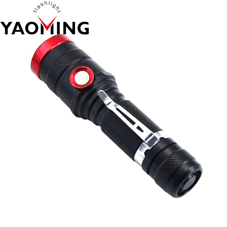 New Model Stepless Adjusted LED USB Rechargeable Flashlight USB Charging Torch With A USB Cable