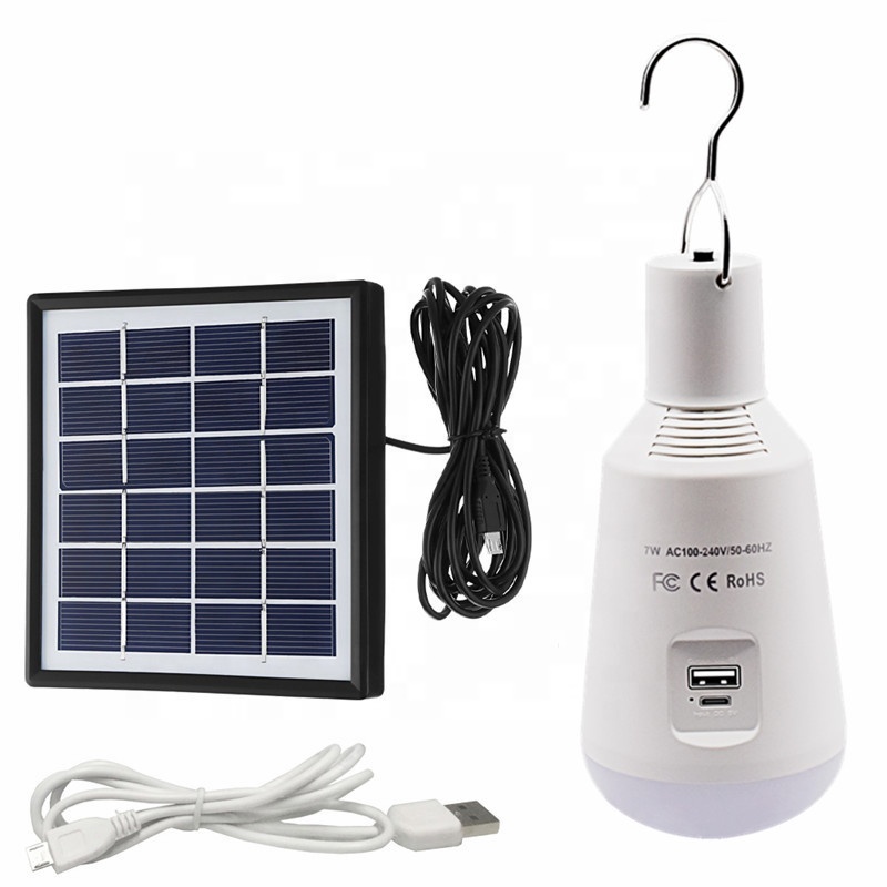 AC110V AC220V DC5V input high quality product mini home solar lighting system bulb kit for lighting and mobile charging