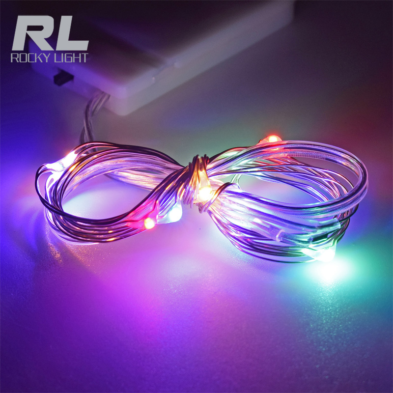 CR2032 button battery copper wire light 1m/2m Christmas decorating lamp