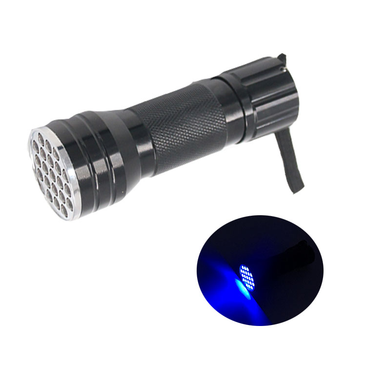 Multifunctional Detection Waterproof 21 LED Black UV Flashlight