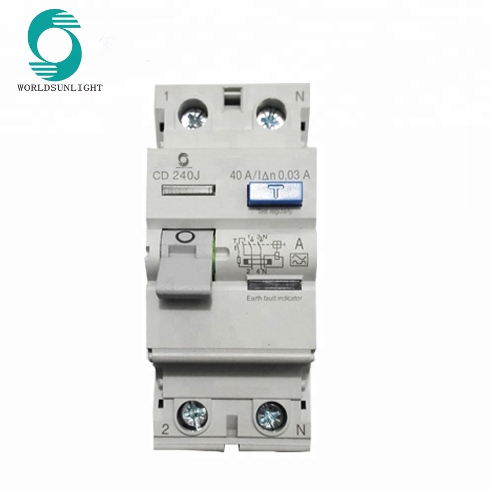 XCD series CD240J CD264J A AC type 30ma 300ma 40a 2P residual current circuit breaker rccb rcd