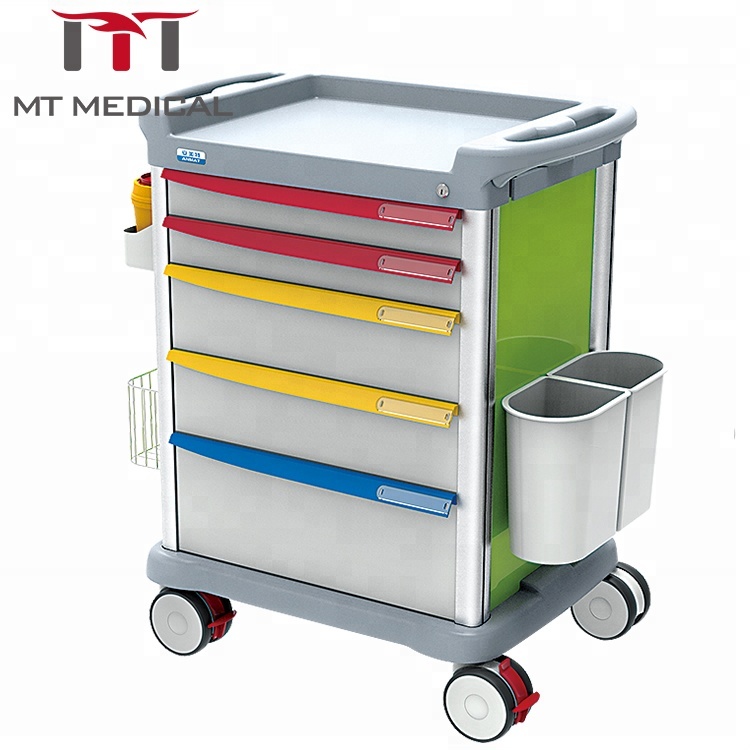 abs medical trolley in hospital mobile crash emergency cart