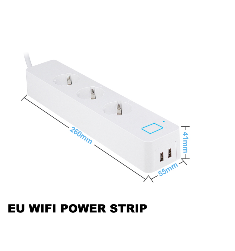 European 3 outlets wifi smart power plug,10A EU WIFI Power strip bar