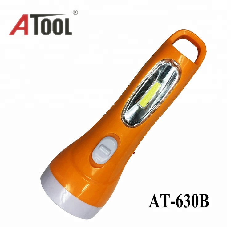 New design powerful plastic COB led torch rechargeable flashlight