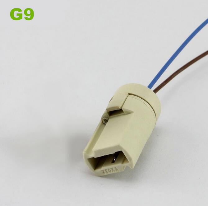 G9 Light Bulb Socket Ceramic Lamp Base Holder with Cable Lead 20CM
